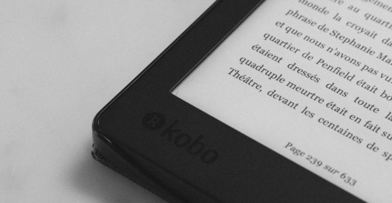 French e-book on reading device