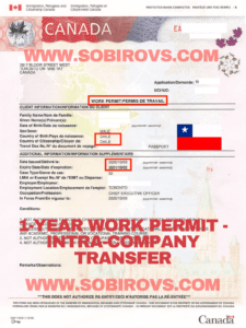 Canadian work permit for Sobirovs' clients