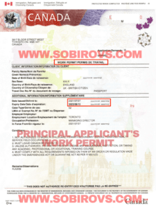 work permit canada principal applicant