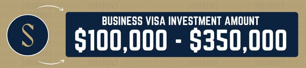 Business Visa Canada Investment Amount Chart