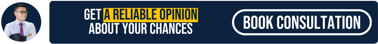 A man in glasses and a suit smiles at a laptop. Text reads: Get a reliable opinion about your chances for Nova Scotia PNP with reliable opinion highlighted, and a button says Book Consultation.