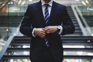 Man Adjusting Tie